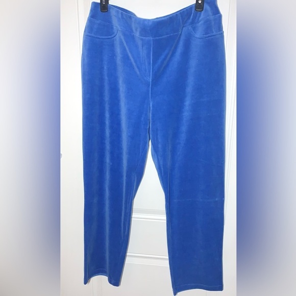 Draper's & Damon's Athleisure Track suit set Blue Velour Soft 3X Jacket 1X Pant - Picture 10 of 15